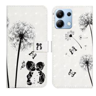 For Redmi Note 13 4G Oil Embossed 3D Drawing Leather Phone Case(Couple Dandelion)