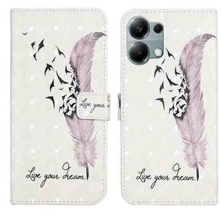 For Redmi Note 13 Pro 4G Oil Embossed 3D Drawing Leather Phone Case(Feather)