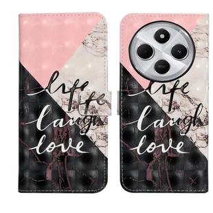 For Redmi 14C 4G Oil Embossed 3D Drawing Leather Phone Case(Stitching Marble)