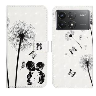 For Xiaomi Poco F6 Pro Oil Embossed 3D Drawing Leather Phone Case(Couple Dandelion)