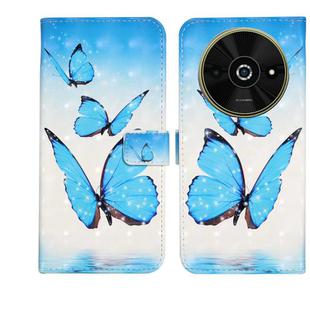 For Xiaomi Poco C61 Oil Embossed 3D Drawing Leather Phone Case(3 Butterflies)