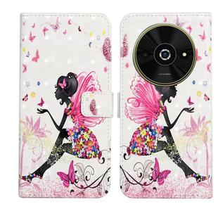 For Xiaomi Poco C61 Oil Embossed 3D Drawing Leather Phone Case(Flower Fairy)