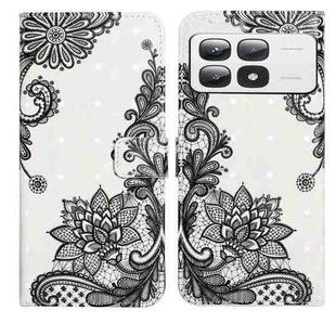 For Xiaomi 14T Pro Oil Embossed 3D Drawing Leather Phone Case(Lace Flower)