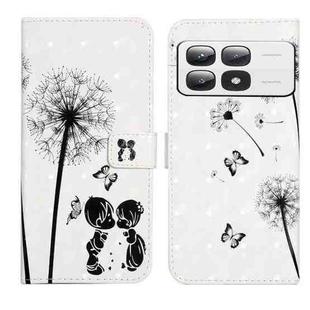 For Xiaomi 14T Pro Oil Embossed 3D Drawing Leather Phone Case(Couple Dandelion)