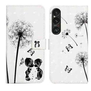 For Sony Xperia 1 VI Oil Embossed 3D Drawing Leather Phone Case(Couple Dandelion)