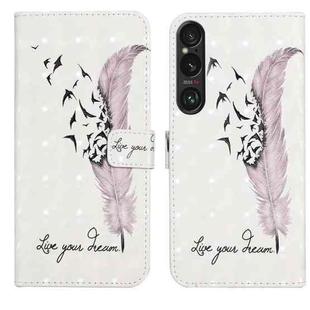 For Sony Xperia 1 VI Oil Embossed 3D Drawing Leather Phone Case(Feather)