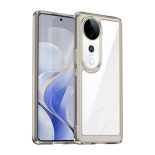 For vivo V40 5G Colorful Series Acrylic Hybrid TPU Phone Case(Transparent Grey)