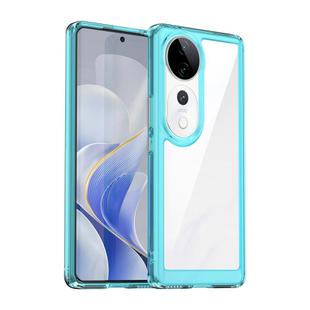 For vivo V40 5G Colorful Series Acrylic Hybrid TPU Phone Case(Transparent Blue)