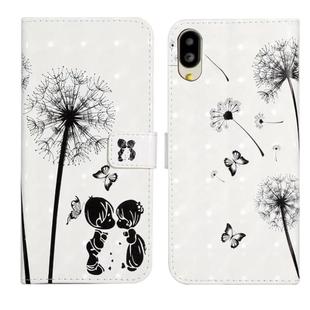 For Sharp Basio active SHG09 Oil Embossed 3D Drawing Leather Phone Case(Couple Dandelion)