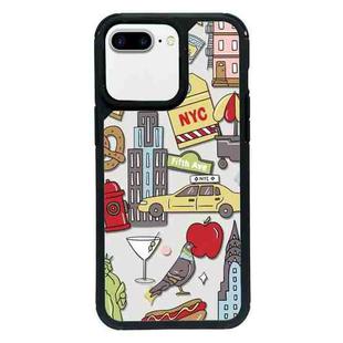 For iPhone 7 Plus / 8 Plus Exclusive Design Style PC Full Coverage Pattern Phone Case(City Sticker B)