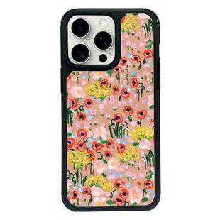 For iPhone 15 Pro Max Exclusive Design Style PC Full Coverage Pattern Phone Case(Colorful Rose)