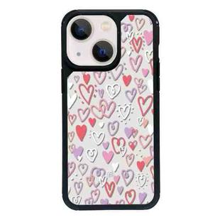 For iPhone 15 Exclusive Design Style PC Full Coverage Pattern Phone Case(Colorful Heart)