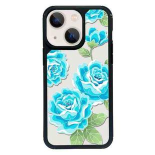 For iPhone 14 Plus Exclusive Design Style PC Full Coverage Pattern Phone Case(Blue Rose)