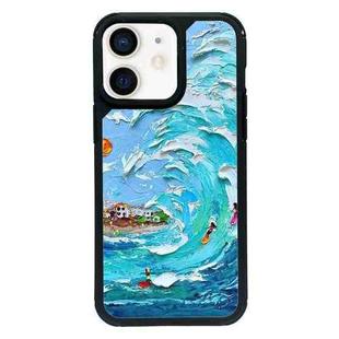 For iPhone 12 Exclusive Design Style PC Full Coverage Pattern Phone Case(Ocean Surfing)