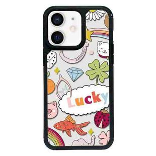 For iPhone 12 Exclusive Design Style PC Full Coverage Pattern Phone Case(Luck Text)