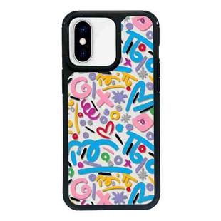 For iPhone X / XS Exclusive Design Style PC Full Coverage Pattern Phone Case(Geometric C)