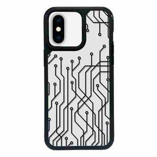 For iPhone X / XS Exclusive Design Style PC Full Coverage Pattern Phone Case(US Geometric A)