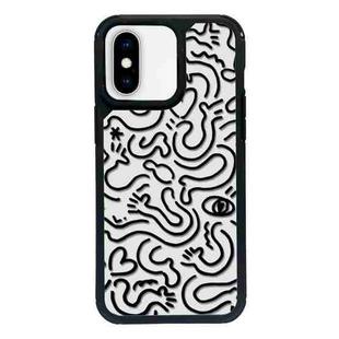 For iPhone X / XS Exclusive Design Style PC Full Coverage Pattern Phone Case(US Geometric B)