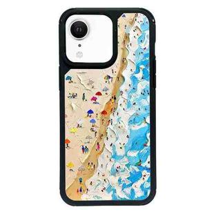 For iPhone XR Exclusive Design Style PC Full Coverage Pattern Phone Case(Sandy Beach)