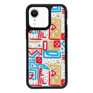 For iPhone XR Exclusive Design Style PC Full Coverage Pattern Phone Case(US Geometric D)