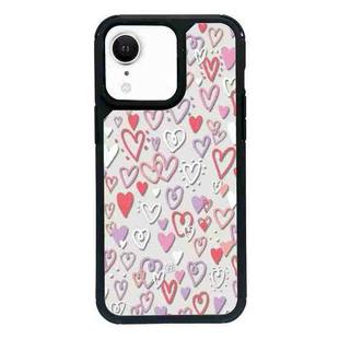 For iPhone XR Exclusive Design Style PC Full Coverage Pattern Phone Case(Colorful Heart)