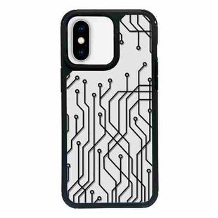 For iPhone XS Max Exclusive Design Style PC Full Coverage Pattern Phone Case(US Geometric A)