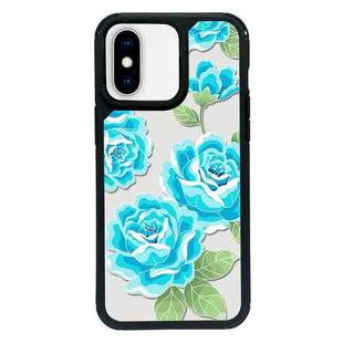 For iPhone XS Max Exclusive Design Style PC Full Coverage Pattern Phone Case(Blue Rose)