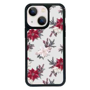 For iPhone 13 mini Exclusive Design Style PC Full Coverage Pattern Phone Case(Red Flower)