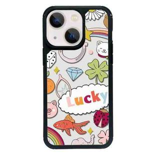 For iPhone 13 mini Exclusive Design Style PC Full Coverage Pattern Phone Case(Luck Text)