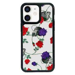 For iPhone 12 mini Exclusive Design Style PC Full Coverage Pattern Phone Case(Skull Rose)