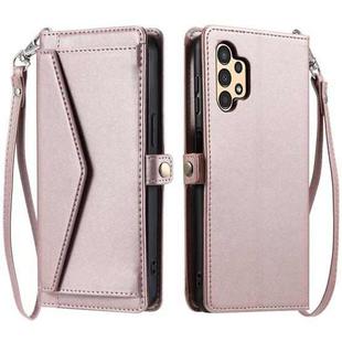 For Samsung Galaxy A32 5G / M32 5G Wallet Multi-card Slot Leather Phone Case with Lanyard(Rose Gold)