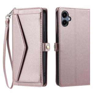 For Samsung Galaxy A06 5G / 4G Wallet Multi-card Slot Leather Phone Case with Lanyard(Rose Gold)