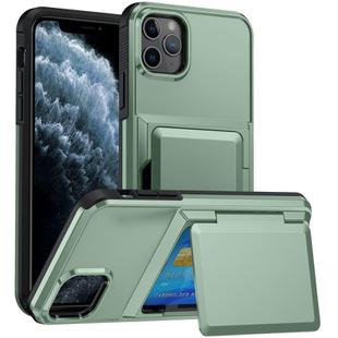 For iPhone 11 Pro Card Slot Holder Phone Case(Light Green)