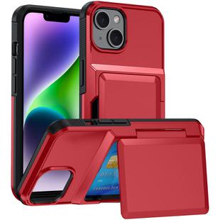 For iPhone 14 Card Slot Holder Phone Case(Red)