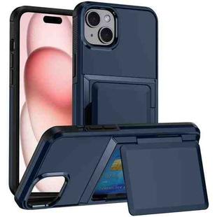 For iPhone 15 Plus Card Slot Holder Phone Case(Blue)