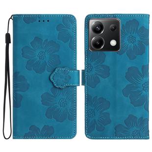 For Xiaomi Poco X6 Flower Embossing Pattern Leather Phone Case(Blue)