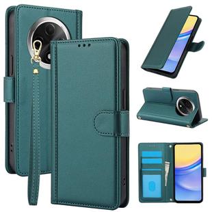 For OPPO A2 Pro / F27 Pro / F27 Pro+ Skin Feel Pure Color Card Slots Leather Phone Case with Dual Lanyard(Green)