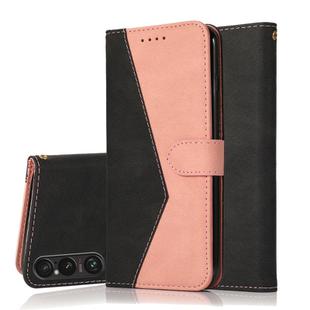 For Sony Xperia 1 VI Dual-color Stitching Leather Phone Case(Black Rose Gold)