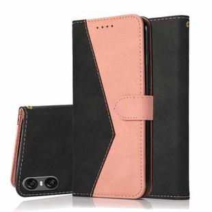 For Sony Xperia 10 VI Dual-color Stitching Leather Phone Case(Black Rose Gold)