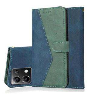 For Xiaomi Poco X6 Dual-color Stitching Leather Phone Case(Blue Green)