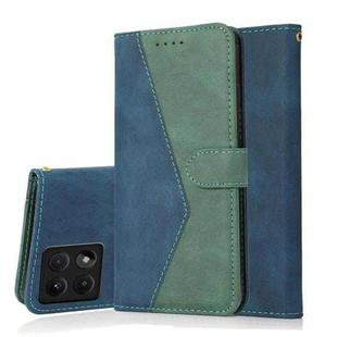 For Xiaomi 14T Dual-color Stitching Leather Phone Case(Blue Green)