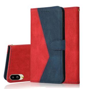 For Sharp Basio active SHG09 Dual-color Stitching Leather Phone Case(Red Blue)