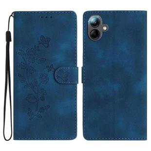 For Samsung Galaxy A07 5G Flower Butterfly Embossing Pattern Leather Phone Case(Blue)