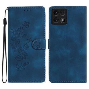 For Xiaomi 14T Flower Butterfly Embossing Pattern Leather Phone Case(Blue)