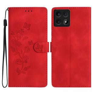 For Xiaomi 14T Flower Butterfly Embossing Pattern Leather Phone Case(Red)