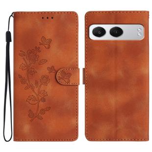 For OnePlus Nord 4 Flower Butterfly Embossing Pattern Leather Phone Case(Brown)