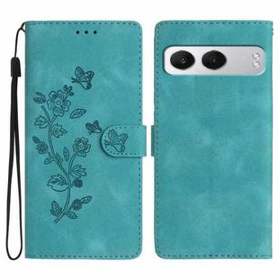 For OnePlus Nord 4 Flower Butterfly Embossing Pattern Leather Phone Case(Sky Blue)