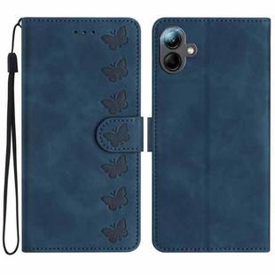 For Samsung Galaxy A06 4G Seven Butterflies Embossed Leather Phone Case(Blue)