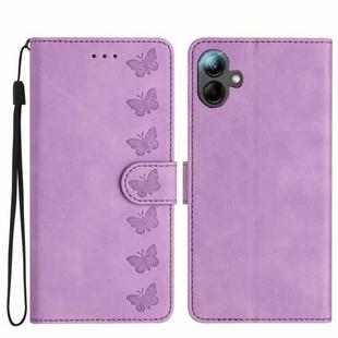 For Samsung Galaxy A07 5G Seven Butterflies Embossed Leather Phone Case(Purple)