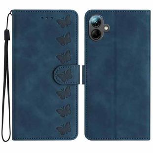 For Samsung Galaxy A07 5G Seven Butterflies Embossed Leather Phone Case(Blue)